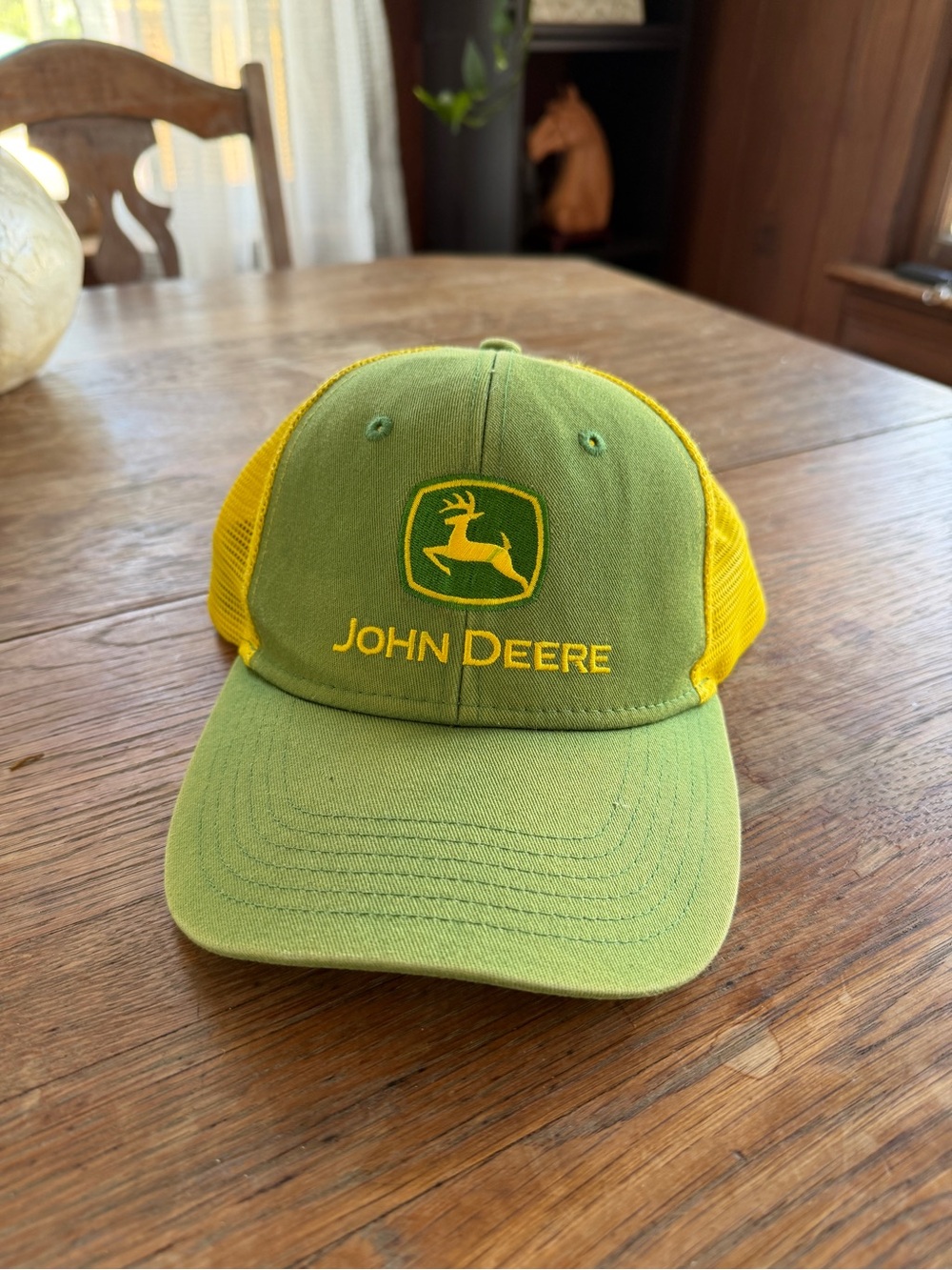 John Deere Green and Yellow Logo Trucker Hat